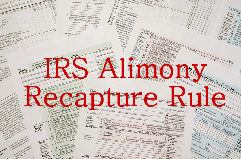 The IRS Alimony Recapture Rule must be considered when alimony is decided upon.